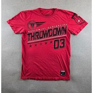 Throwdown Premium by Affliction Y2K Red Spellout Men's T Shirt Size XL - MMA VTG